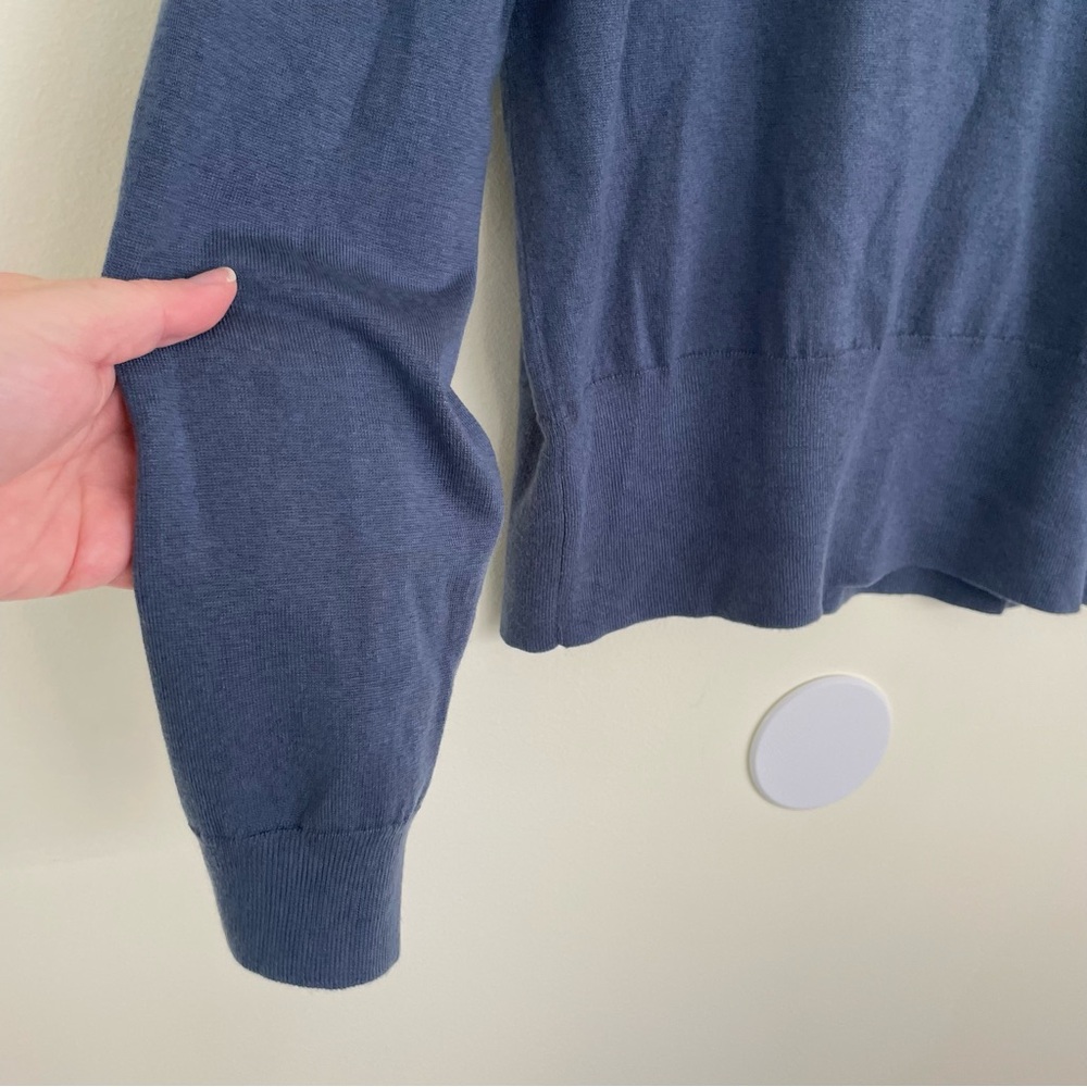 NWT J Crew Mockneck Silk-blend Sweater with Ribbed Trim L Large in Soft Blue - Picture 5 of 9